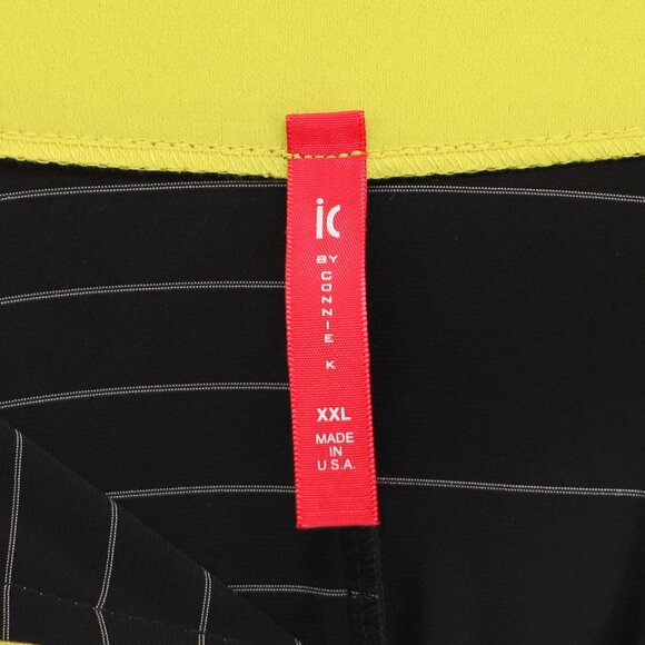 IC BY CONNIE K Colorblock Pinstripe Quarter Zip Tunic Top Yellow Black Size XXL - Picture 6 of 7